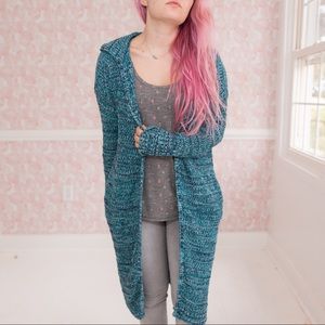 Longline Sweater with Hood and pockets